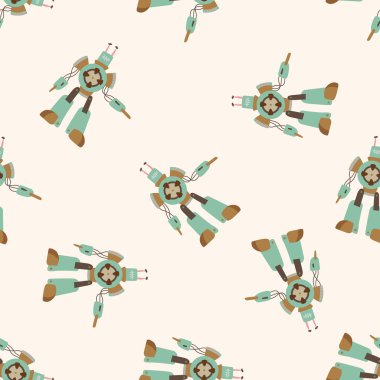 Robot, karikatür Dikişsiz desen arka plan