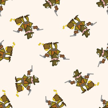 Kovboy, karikatür Dikişsiz desen arka plan