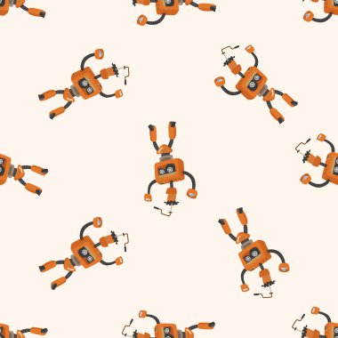 Robot, karikatür Dikişsiz desen arka plan