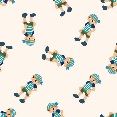 korsan, karikatür Dikişsiz desen arka plan