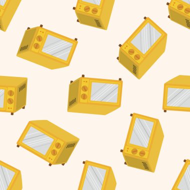 ev aletleri Tema mikrodalga, karikatür Dikişsiz desen arka plan