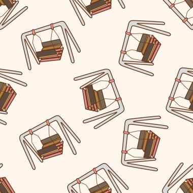 Bahçesi salıncak, karikatür Dikişsiz desen arka plan