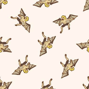 tuhaf canavar, karikatür Dikişsiz desen arka plan