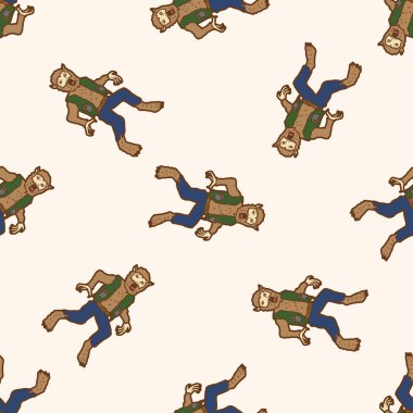 tuhaf canavar, karikatür Dikişsiz desen arka plan