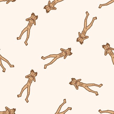 tuhaf canavar, karikatür Dikişsiz desen arka plan