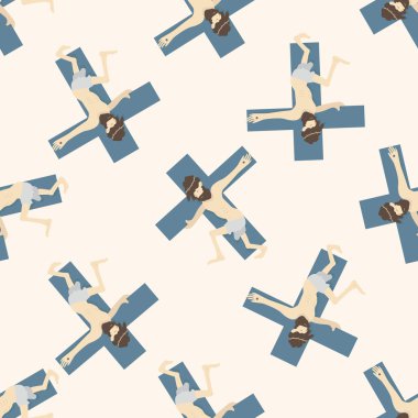 Paskalya İsa, karikatür Dikişsiz desen arka plan