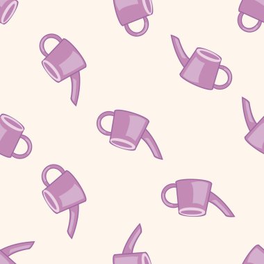 bitki waterer, karikatür Dikişsiz desen arka plan