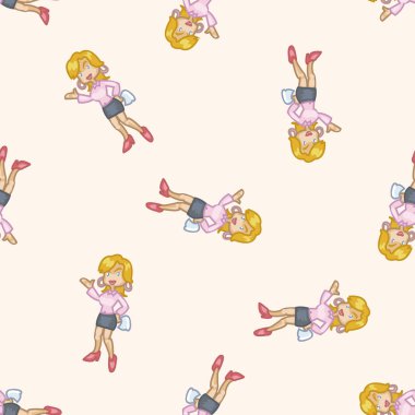 Ofis çalışanları, karikatür Dikişsiz desen arka plan