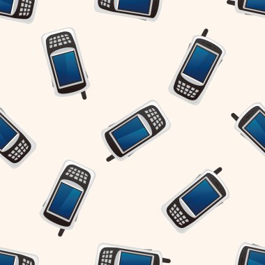 cep telefonu, karikatür Dikişsiz desen arka plan
