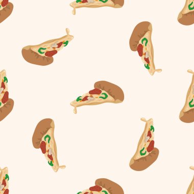 Pizza, karikatür Dikişsiz desen arka plan