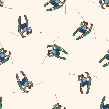 Kayak, karikatür Dikişsiz desen arka plan