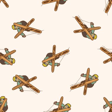 Kayak, karikatür Dikişsiz desen arka plan