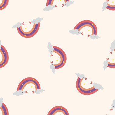 Hava gökkuşağı, karikatür Dikişsiz desen arka plan