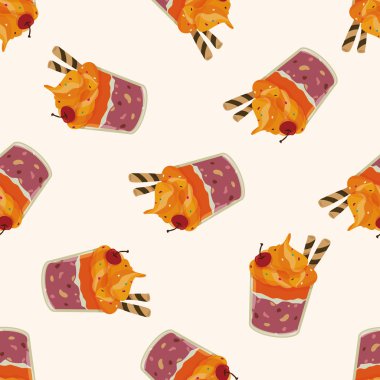 Dikişsiz desen arka plan dekorasyon kek, çizgi film