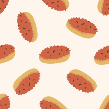 ekmek, karikatür Dikişsiz desen arka plan