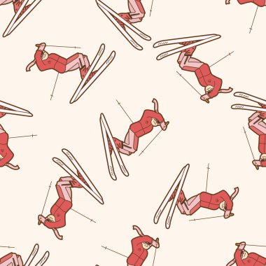 Kayak, karikatür Dikişsiz desen arka plan