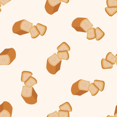 ekmek, karikatür Dikişsiz desen arka plan