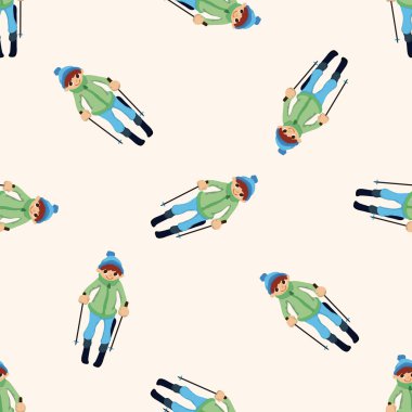 kayakçı, karikatür Dikişsiz desen arka plan