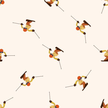 kayakçı, karikatür Dikişsiz desen arka plan