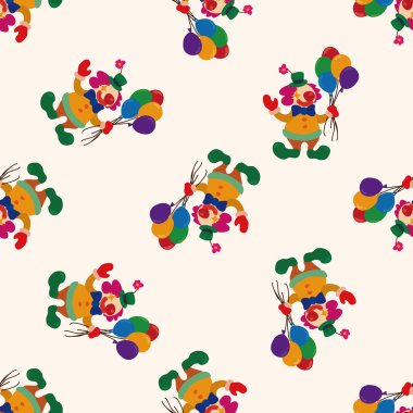 sirk palyaço, karikatür Dikişsiz desen arka plan