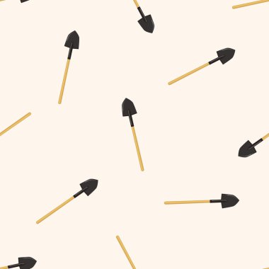 Bahçe küreği, karikatür Dikişsiz desen arka plan