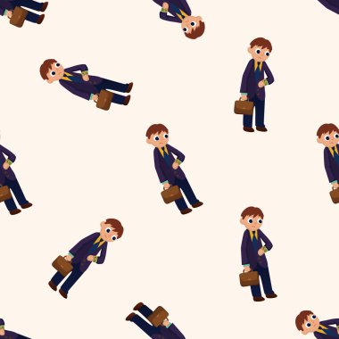 Ofis çalışanları, karikatür Dikişsiz desen arka plan