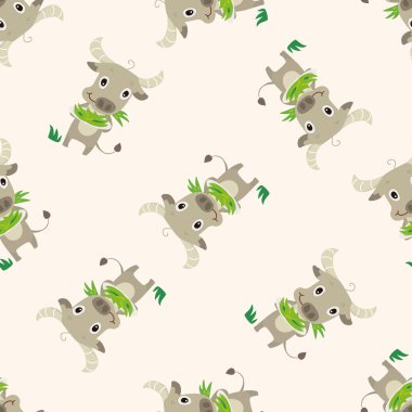 hayvan sığır çizgi film, çizgi film Dikişsiz desen arka plan