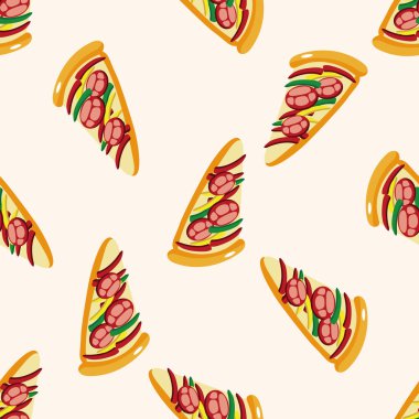 hızlı yiyecek pizza, karikatür Dikişsiz desen arka plan