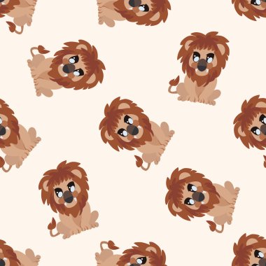 hayvan aslan çizgi film, çizgi film Dikişsiz desen arka plan