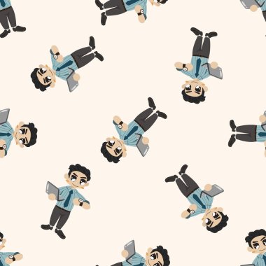 Ofis çalışanları, karikatür Dikişsiz desen arka plan