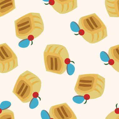 Dikişsiz desen arka plan dekorasyon kek, çizgi film