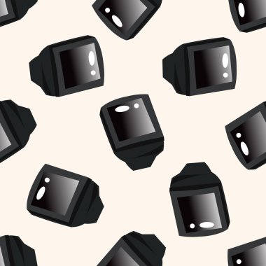 ev aletleri Tema tv, karikatür Dikişsiz desen arka plan