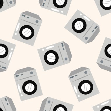 çamaşır makinesi, karikatür Dikişsiz desen arka plan