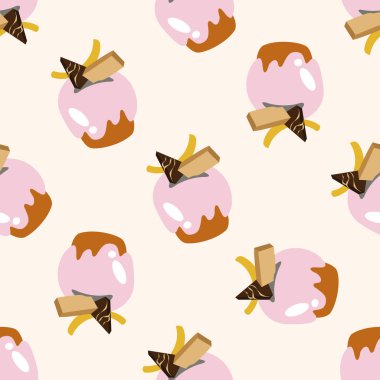 Dikişsiz desen arka plan dekorasyon kek, çizgi film