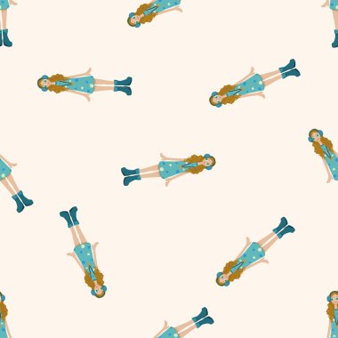 Bayan kız çizgi film, çizgi film Dikişsiz desen arka plan