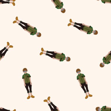 Erkek adam çizgi film, çizgi film Dikişsiz desen arka plan