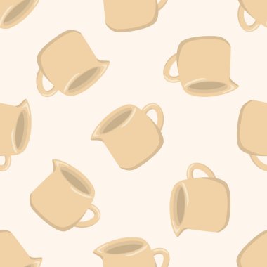 kahve su ısıtıcı, karikatür Dikişsiz desen arka plan