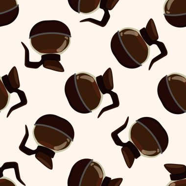 kahve su ısıtıcı, karikatür Dikişsiz desen arka plan