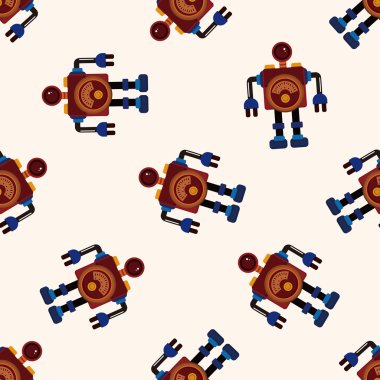 Robot, karikatür Dikişsiz desen arka plan