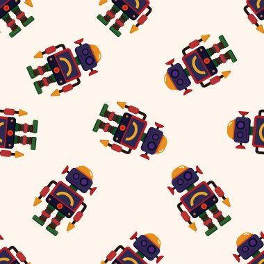 Robot, karikatür Dikişsiz desen arka plan