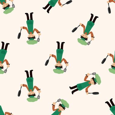 Şef, karikatür Dikişsiz desen arka plan