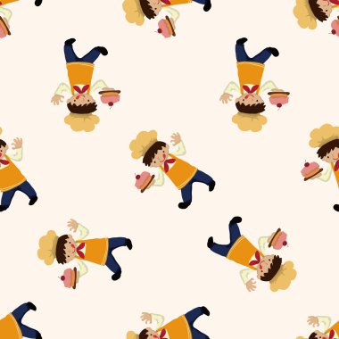 Şef, karikatür Dikişsiz desen arka plan
