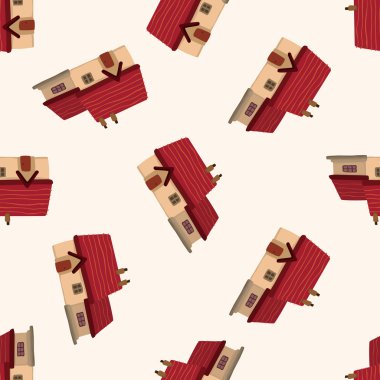 Dikişsiz desen arka plan ev inşa, çizgi film