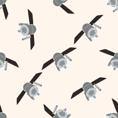 Uzay uydu, karikatür Dikişsiz desen arka plan