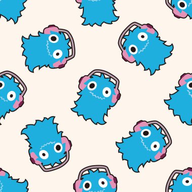 canavar çizgi film, çizgi film Dikişsiz desen arka plan