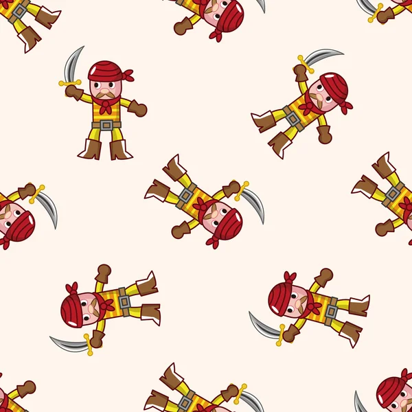 Pirate, cartoon seamless pattern background — стоковый вектор