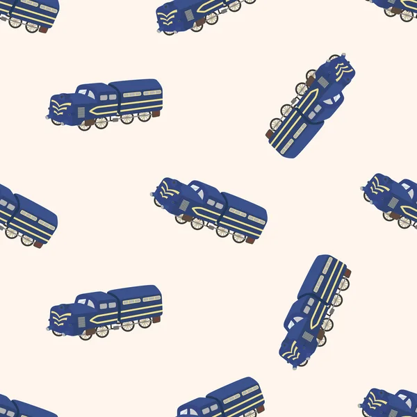 輸送列車、漫画のシームレスなパターン背景 — ストックベクタ