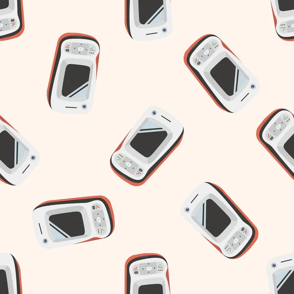 Téléphone portable, dessin animé fond de motif sans couture — Image vectorielle