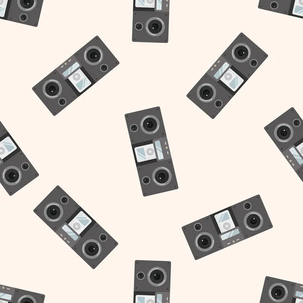 Radio, cartoon seamless pattern background — стоковый вектор