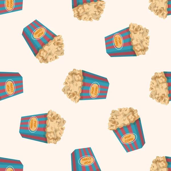 Popcorn, Cartoon nahtlose Muster Hintergrund — Stockvektor